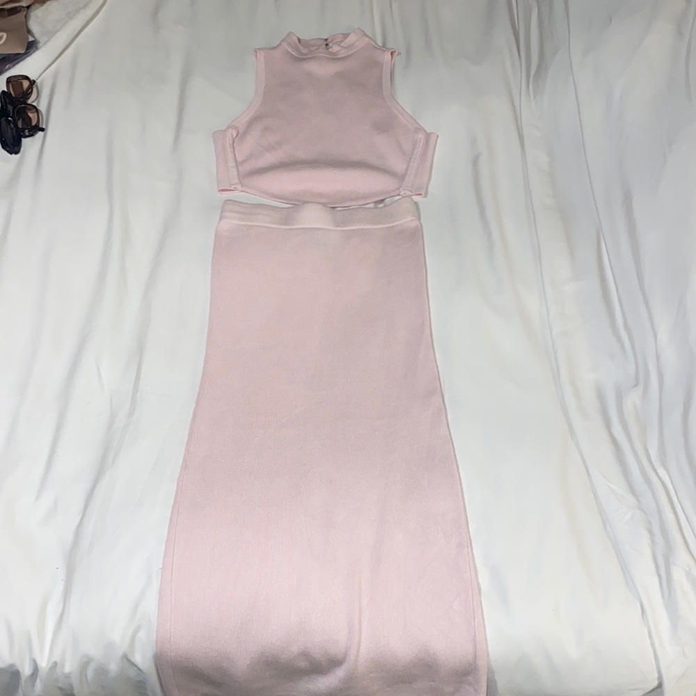 Knit skirt and top set
